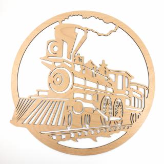 Dřevěná nástěnná dekorace Lokomotiva