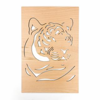 Dřevěná nástěnná dekorace Tygr