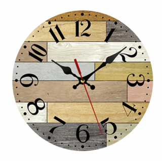 Dřevěné nástěnné hodiny Barevné parkety