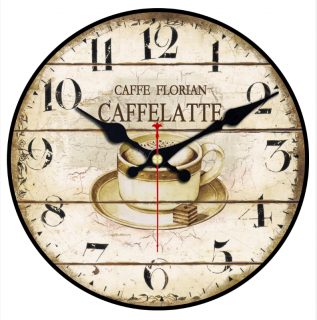 Dřevěné nástěnné hodiny Kafe Latte