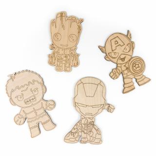 Dřevěné vybarvovací postavičky Groot a Avengers