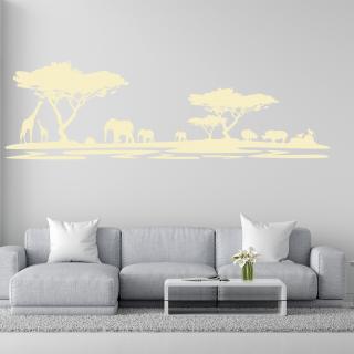 Samolepka Africké safari Barva: béžová, Velikost: 80 x 26 cm