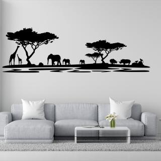 Samolepka Africké safari Barva: černá, Velikost: 80 x 26 cm
