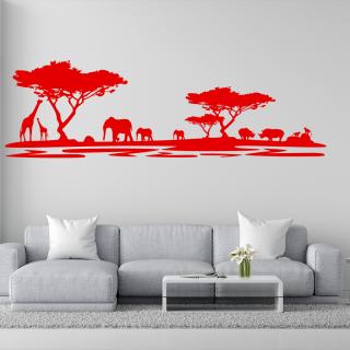 Samolepka Africké safari Barva: červená, Velikost: 60 x 19 cm