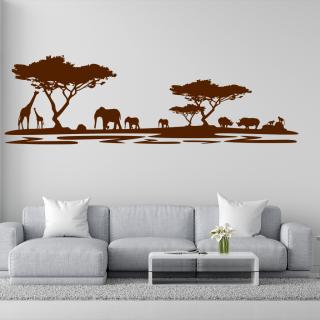 Samolepka Africké safari Barva: hnědá, Velikost: 60 x 19 cm