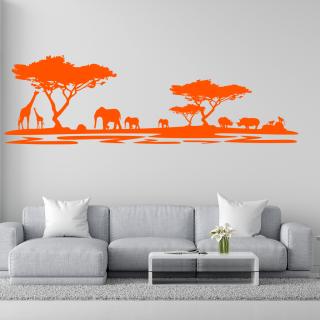 Samolepka Africké safari Barva: oranžová, Velikost: 100 x 32 cm