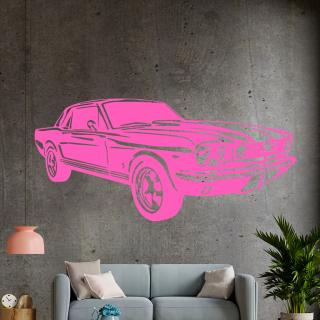 Samolepka Automobil Ford Mustang Barva: růžová, Velikost: 100 x 47 cm