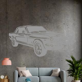 Samolepka Automobil Ford Mustang Barva: šedá, Velikost: 60 x 28 cm