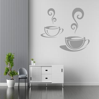 Samolepka Bílá a černá káva Barva: šedá, Velikost: 100 x 90 cm