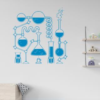 Samolepka Chemie Barva: modrá, Velikost: 100 x 102 cm