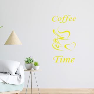 Samolepka Coffe time Barva: žlutá, Velikost: 100 x 50 cm