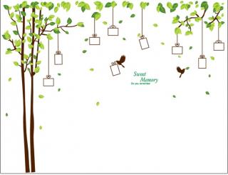 Samolepka Dárkový strom vzpomínek - 2 barvy Barva: Hnědý