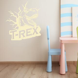 Samolepka Dinosaurus T-REX Barva: béžová, Velikost: 60 x 65 cm