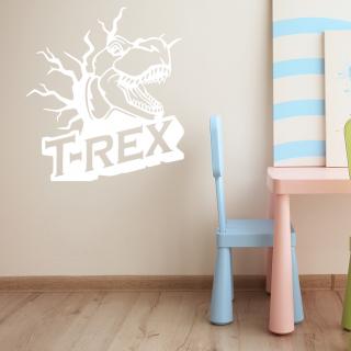 Samolepka Dinosaurus T-REX Barva: bílá, Velikost: 100 x 109 cm