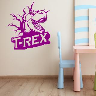 Samolepka Dinosaurus T-REX Barva: fialová, Velikost: 100 x 109 cm