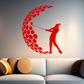 Samolepka Golf Barva: červená, Velikost: 100 x 82 cm