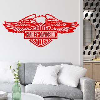 Samolepka Harley Davidson orel Barva: červená, Velikost: 40 x 18 cm
