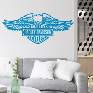 Samolepka Harley Davidson orel Barva: modrá, Velikost: 40 x 18 cm