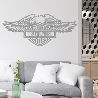 Samolepka Harley Davidson orel Barva: šedá, Velikost: 60 x 26 cm
