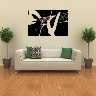 Samolepka Hra na kytaru Barva: černá, Velikost: 100 x 67 cm
