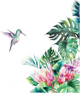 Samolepka Kolibřík s květy