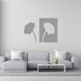 Samolepka Kopretiny Barva: šedá, Velikost: 60 x 43 cm
