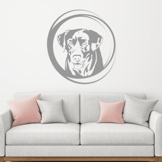 Samolepka Labrador Barva: šedá, Velikost: 100 x 107 cm