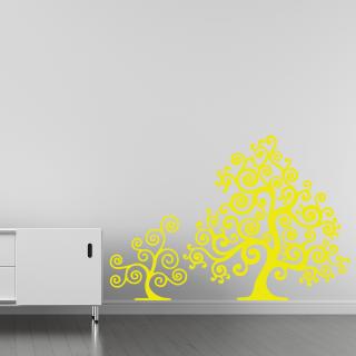 Samolepka Malý a Velký strom Barva: žlutá, Velikost: 100 x 69 cm