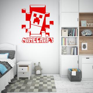 Samolepka Minecraft hra Barva: červená, Velikost: 100 x 119 cm