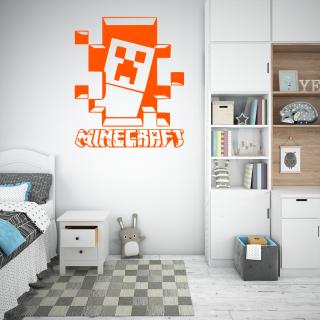 Samolepka Minecraft hra Barva: oranžová, Velikost: 40 x 48 cm