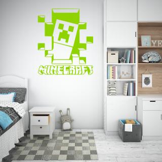 Samolepka Minecraft hra Barva: zelená, Velikost: 80 x 95 cm