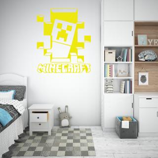 Samolepka Minecraft hra Barva: žlutá, Velikost: 100 x 119 cm
