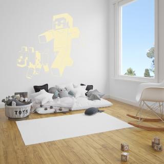Samolepka Minecraft se psem Barva: béžová, Velikost: 100 x 97 cm