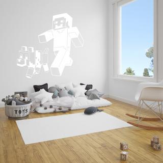 Samolepka Minecraft se psem Barva: bílá, Velikost: 60 x 58 cm