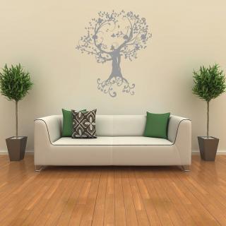 Samolepka Okrasný strom Barva: šedá, Velikost: 40 x 46 cm