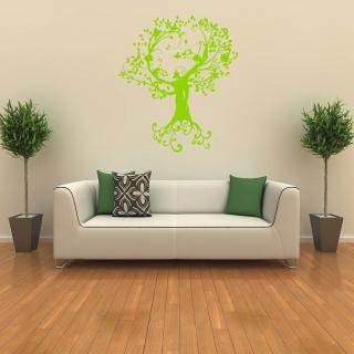 Samolepka Okrasný strom Barva: zelená, Velikost: 40 x 46 cm