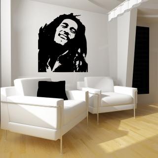 Samolepka Portrét Bob Marley Barva: černá, Velikost: 100 x 84 cm