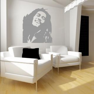 Samolepka Portrét Bob Marley Barva: šedá, Velikost: 40 x 34 cm