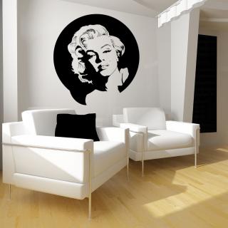 Samolepka Portrét Marilyn Monroe Barva: černá, Velikost: 100 x 106 cm