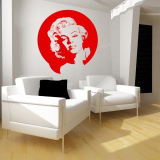 Samolepka Portrét Marilyn Monroe Barva: červená, Velikost: 40 x 42 cm