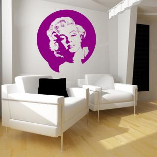 Samolepka Portrét Marilyn Monroe Barva: fialová, Velikost: 100 x 106 cm