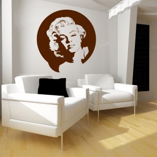 Samolepka Portrét Marilyn Monroe Barva: hnědá, Velikost: 100 x 106 cm