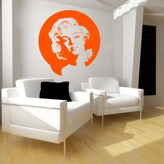 Samolepka Portrét Marilyn Monroe Barva: oranžová, Velikost: 100 x 106 cm