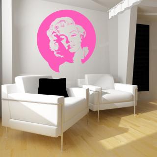 Samolepka Portrét Marilyn Monroe Barva: růžová, Velikost: 100 x 106 cm