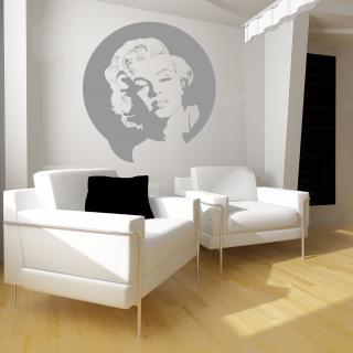 Samolepka Portrét Marilyn Monroe Barva: šedá, Velikost: 100 x 106 cm