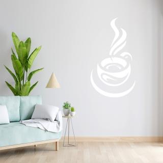 Samolepka Ranní šálek kávy Barva: bílá, Velikost: 100 x 55 cm