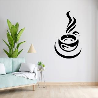 Samolepka Ranní šálek kávy Barva: černá, Velikost: 100 x 55 cm