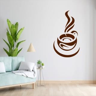 Samolepka Ranní šálek kávy Barva: hnědá, Velikost: 40 x 22 cm