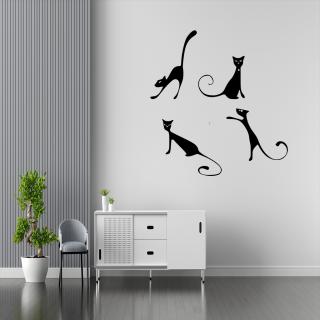 Samolepka Rozpustilé kočičky Barva: černá, Velikost: 100 x 107 cm