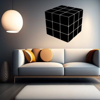 Samolepka Rubikova kostka Barva: černá, Velikost: 100 x 100 cm
